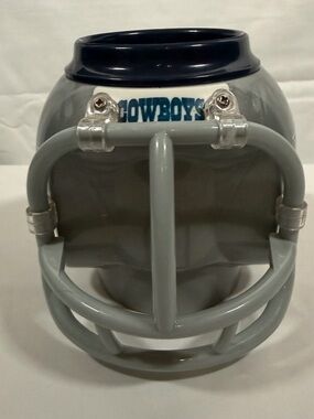 Football Helmet Mug with 'COWBOYS' Logo - Navy & Light Gray